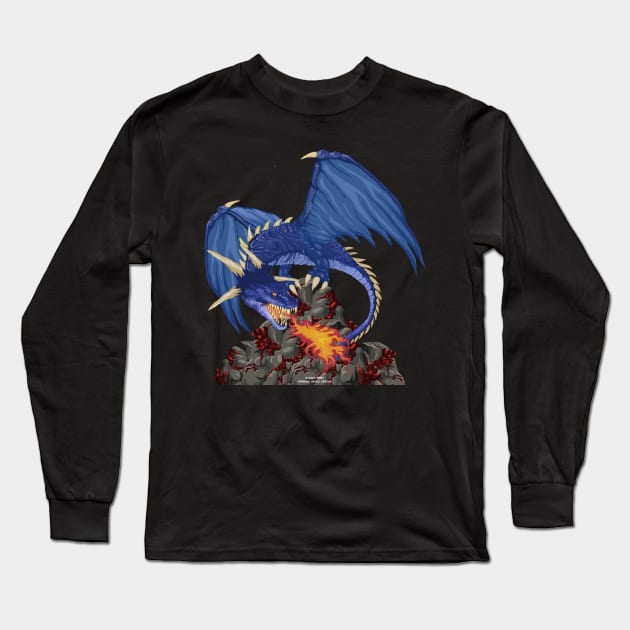 Blue Dragon Fantasy Novelty Gift Long Sleeve T-Shirt by Airbrush World